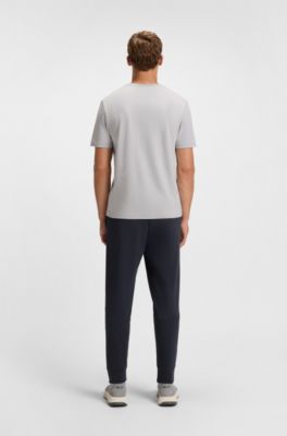 T-shirt en coton Pima avec logo brillant, Gris chin&eacute;