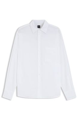 Oversized-fit blouse in cotton, White