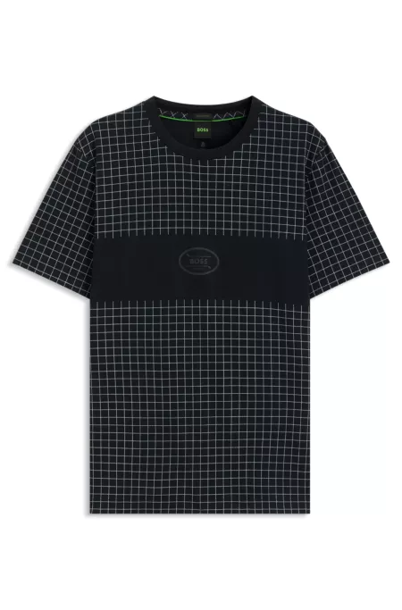 Check-print T-shirt in pima cotton