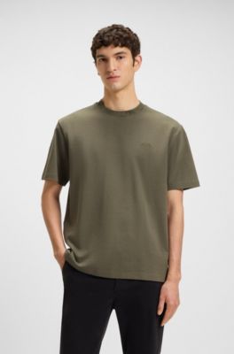 Camiseta de punto de algod&oacute;n con cuello estampado, Cal