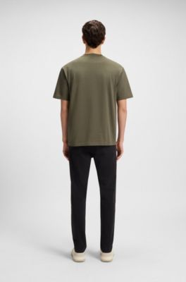 Camiseta de punto de algod&oacute;n con cuello estampado, Cal