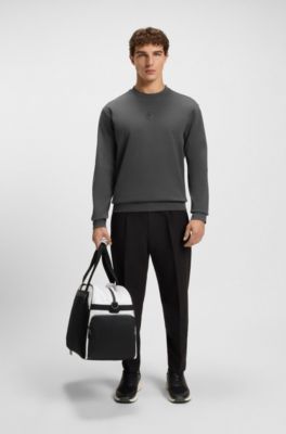 Cotton-blend sweatshirt with Double B monogram, Dark Grey