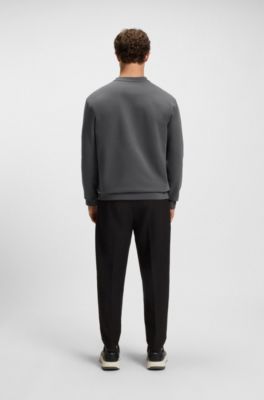 Cotton-blend sweatshirt with Double B monogram, Dark Grey