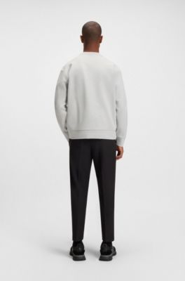 Sweat en coton m&eacute;lang&eacute; avec monogramme Double&nbsp;B, Gris chin&eacute;