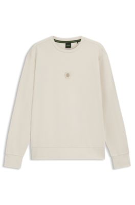 Cotton-blend sweatshirt with Double B monogram, White