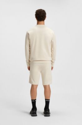 Cotton-blend sweatshirt with Double B monogram, White