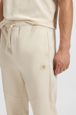 Cotton-blend tracksuit bottoms with Double B monogram, White