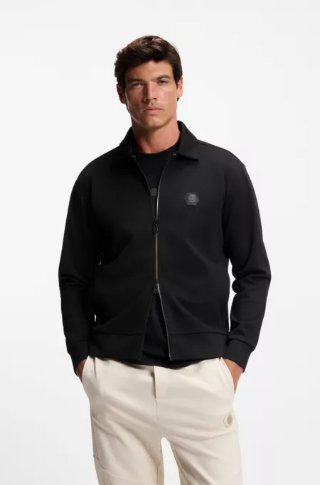 Cotton-blend zip-up sweatshirt with Double B monogram
