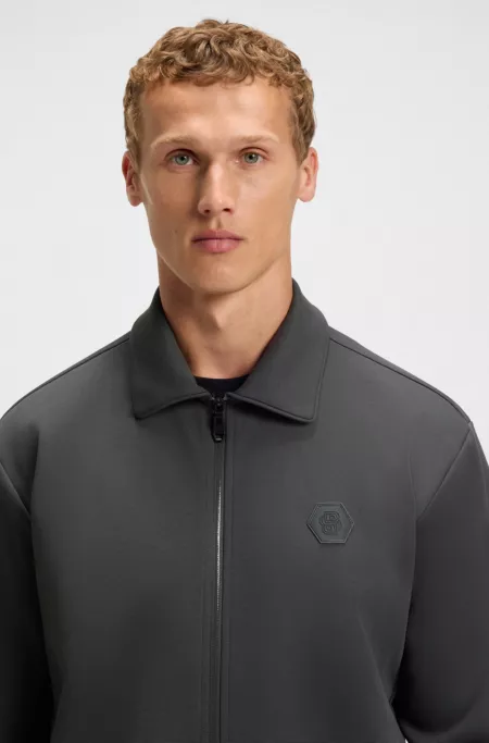 Cotton-blend zip-up sweatshirt with Double B monogram