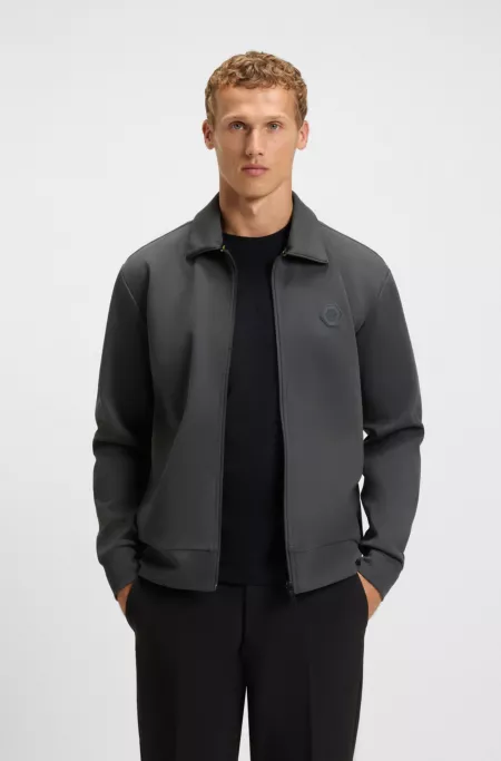 Cotton-blend zip-up sweatshirt with Double B monogram