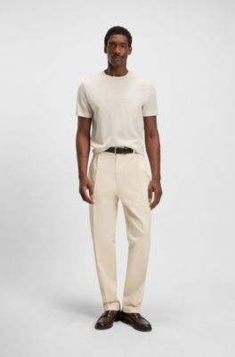 Camiseta de algod&oacute;n mercerizado con jacquard geom&eacute;trico, Blanco