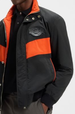 Chaqueta Porsche x BOSS con apliques en contraste, Negro