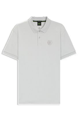 Pima-cotton polo shirt with Double B monogram