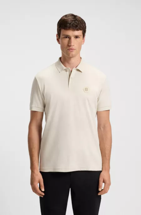 Pima-cotton polo shirt with Double B monogram