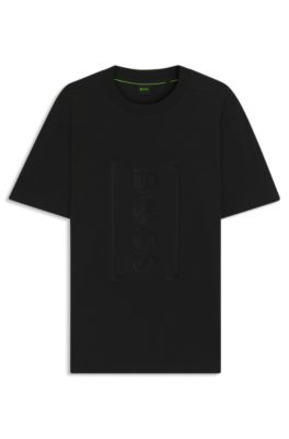 Camiseta relaxed fit con logo estampado en malla inspirado en el tenis, Negro
