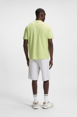 T-shirt Relaxed avec logo imprim&eacute; en mesh d&rsquo;inspiration tennis, Chaux
