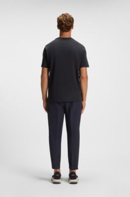 Camiseta relaxed fit con logo estampado en malla inspirado en el tenis, Azul oscuro