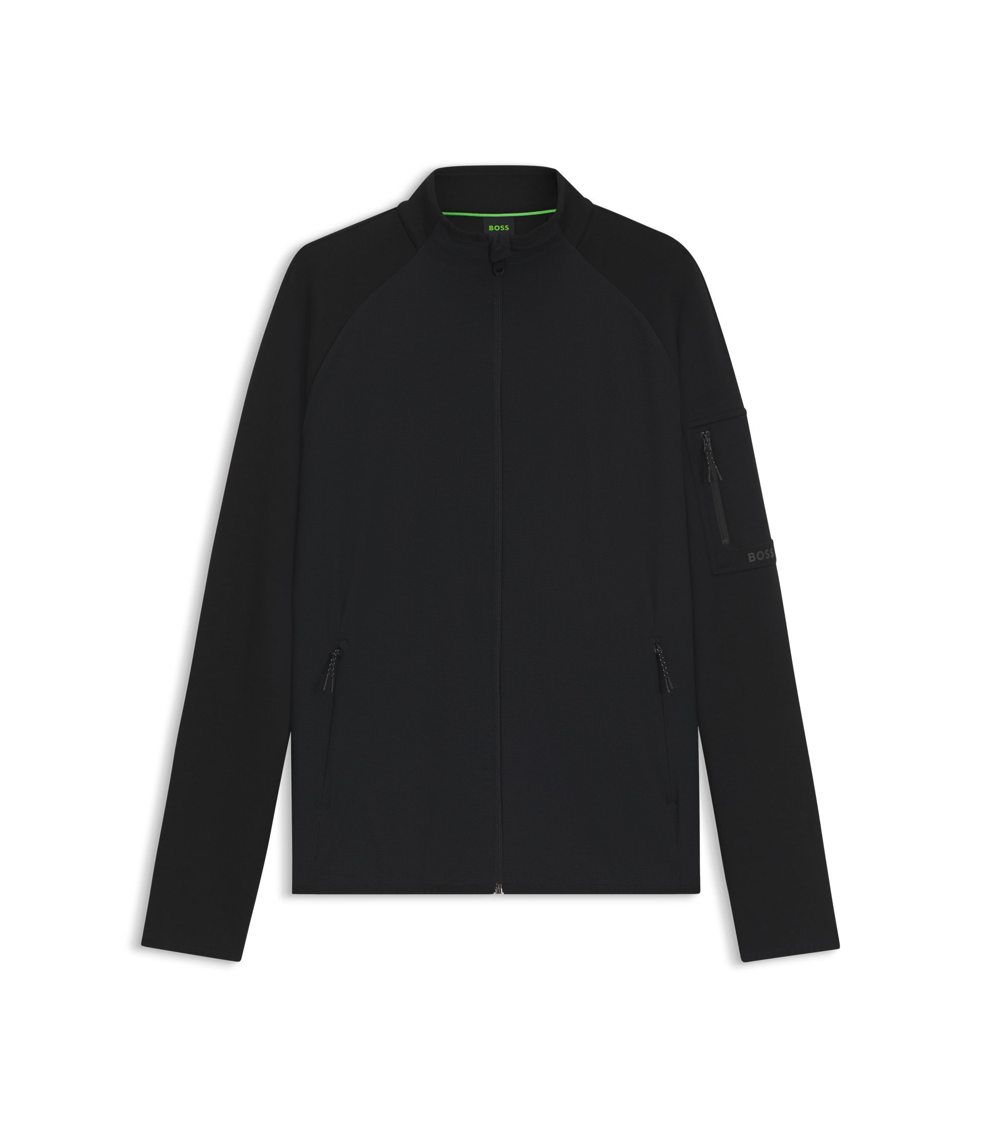 BOSS - Regular-fit zip sweatshirt with decorative reflective