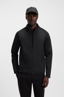 Sudadera regular fit con cremallera y detalles reflectantes decorativos, Negro