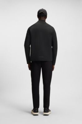 Sudadera regular fit con cremallera y detalles reflectantes decorativos, Negro