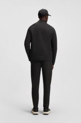 Regular-fit tracksuit bottoms with decorative reflective details, Black