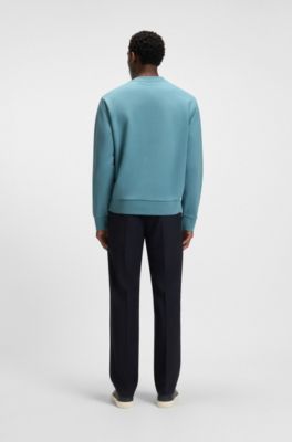 Sudadera de felpa de algod&oacute;n con logo de dise&ntilde;o, Celeste