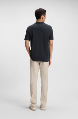 Camiseta de punto de algod&oacute;n con logo de dise&ntilde;o, Azul oscuro