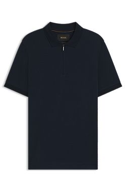 Slim-fit polo shirt in mercerized-cotton jacquard