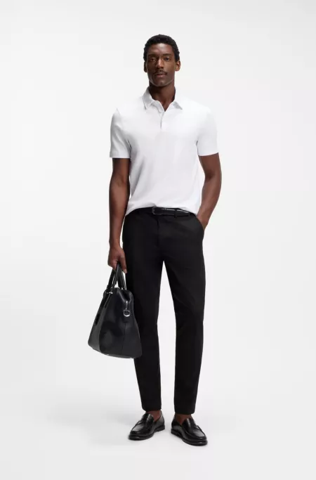 Slim-fit pants in cotton-blend twill