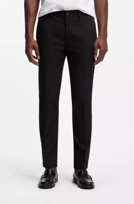 Slim-fit pants in cotton-blend twill