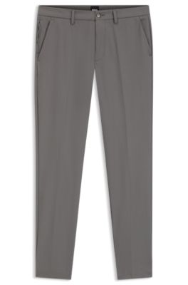 Pantalones slim fit de algod&oacute;n el&aacute;stico, Gris oscuro