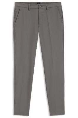 Pantalones slim fit en tejido multiel&aacute;stico, Gris oscuro