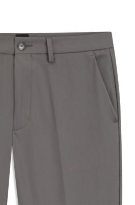 Pantalones slim fit de sarga de algod&oacute;n, Gris oscuro