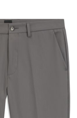 Pantalones slim fit en tejido multiel&aacute;stico, Gris oscuro