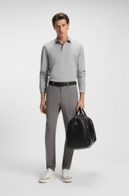 Pantalones slim fit en tejido multiel&aacute;stico, Gris oscuro