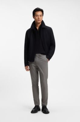 Pantalones slim fit en tejido multiel&aacute;stico, Gris oscuro