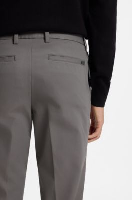 Pantalones slim fit en tejido multiel&aacute;stico, Gris oscuro