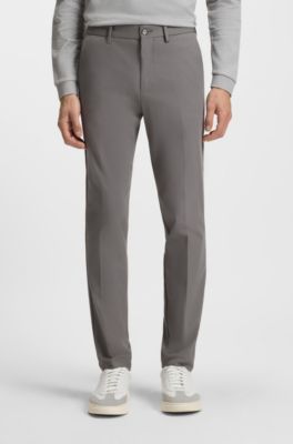 Slim-fit pants in four-way stretch fabric, Dark Grey