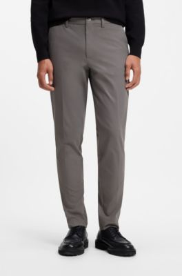 Slim-fit pants in four-way stretch fabric, Dark Grey