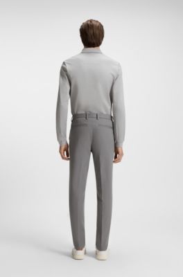 Slim-fit pants in four-way stretch fabric, Dark Grey