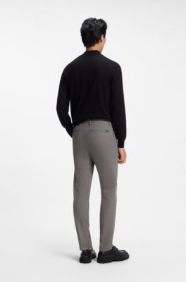 Slim-fit pants in four-way stretch fabric, Dark Grey