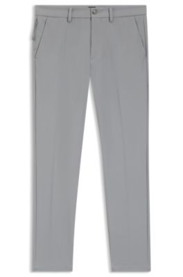 Slim-fit pants in cotton-blend twill, Silver