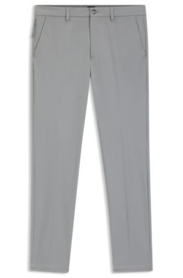 Slim-fit pants in cotton-blend twill, Silver