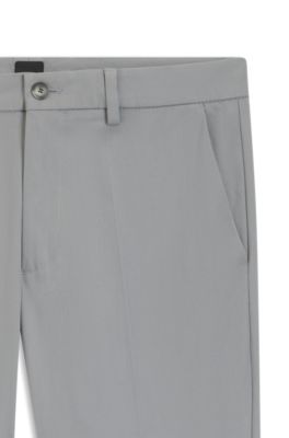 Pantalones slim fit de sarga de algod&oacute;n, Plata