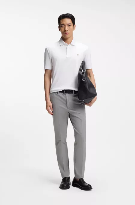 Slim-fit pants in cotton-blend twill