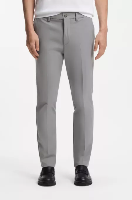 Slim-fit pants in cotton-blend twill