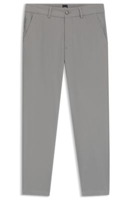 Slim-fit pants in cotton-blend twill, Light Grey