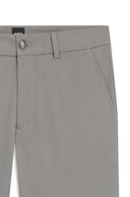 Slim-fit pants in a stretch-cotton blend, Light Grey