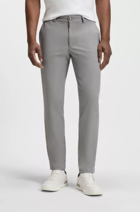 Slim-fit pants in cotton-blend twill