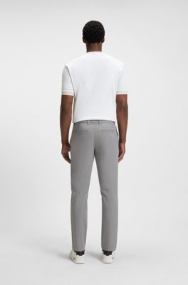 Pantalones slim fit de algod&oacute;n el&aacute;stico, Gris claro